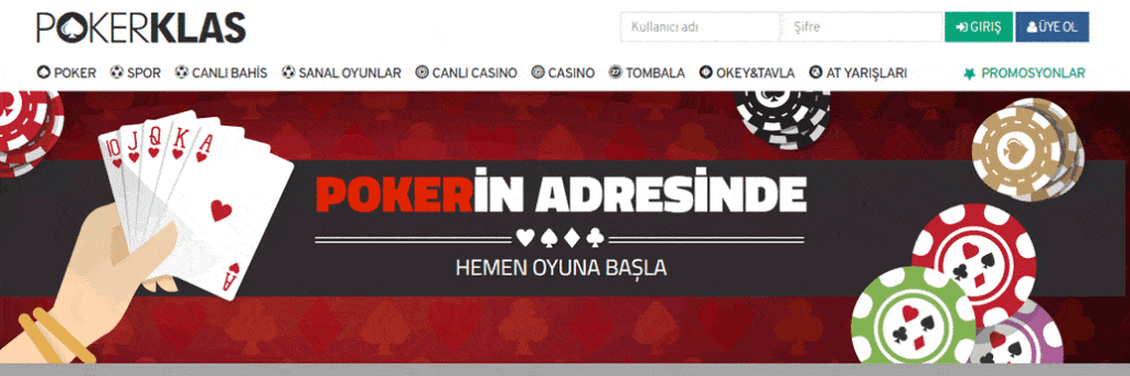 PokerKlas (KlasPoker) Sitesi Ana Sayfa