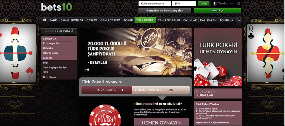 Bets10 Türk Pokeri Sayfası Genel Görünümü